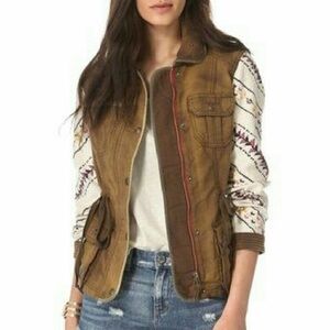 Free people Women's Jacket with Patterned Sleeves